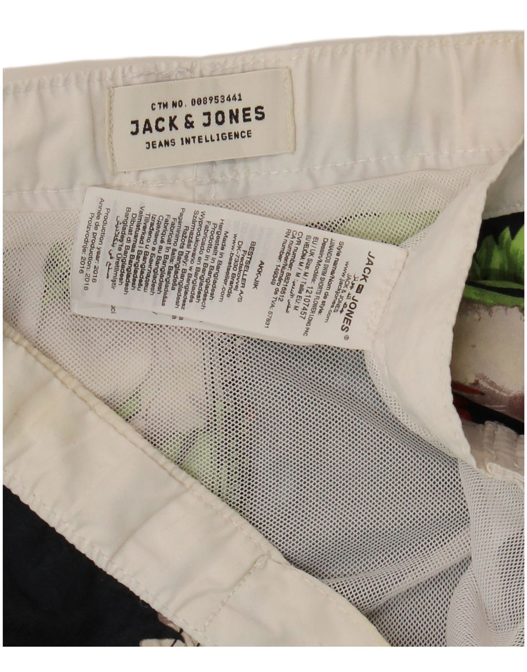 JACK & JONES Pantaloncini da bagno da uomo Poliestere medio nero floreale