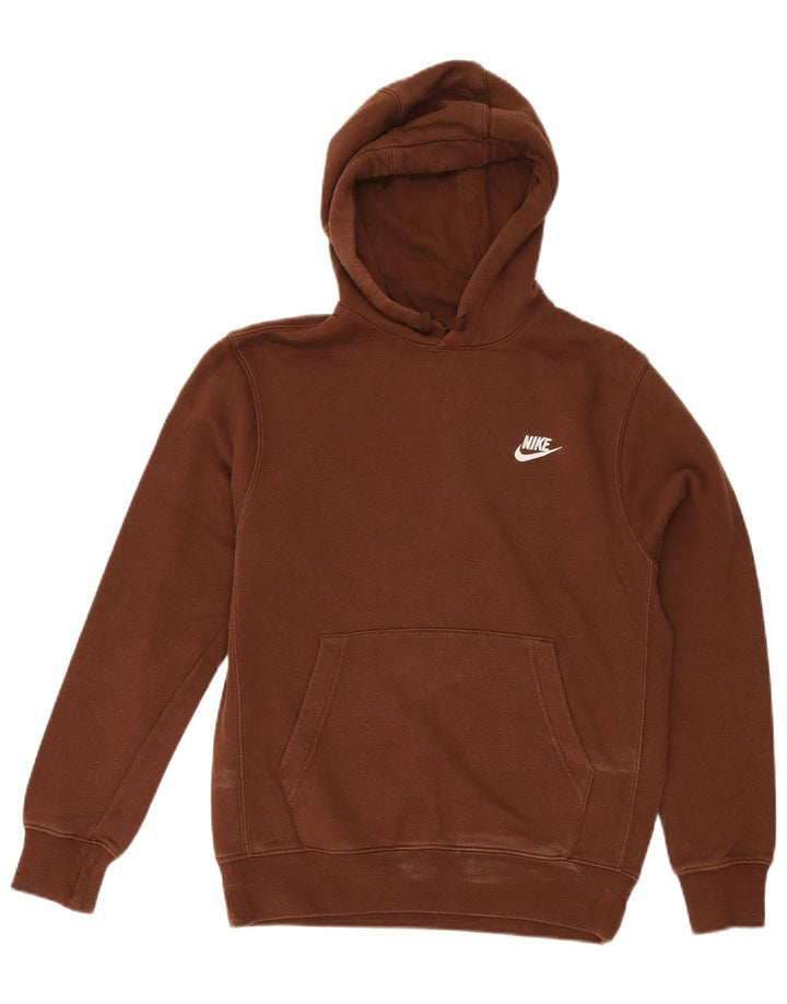 Felpa con cappuccio da uomo Nike Small in cotone marrone