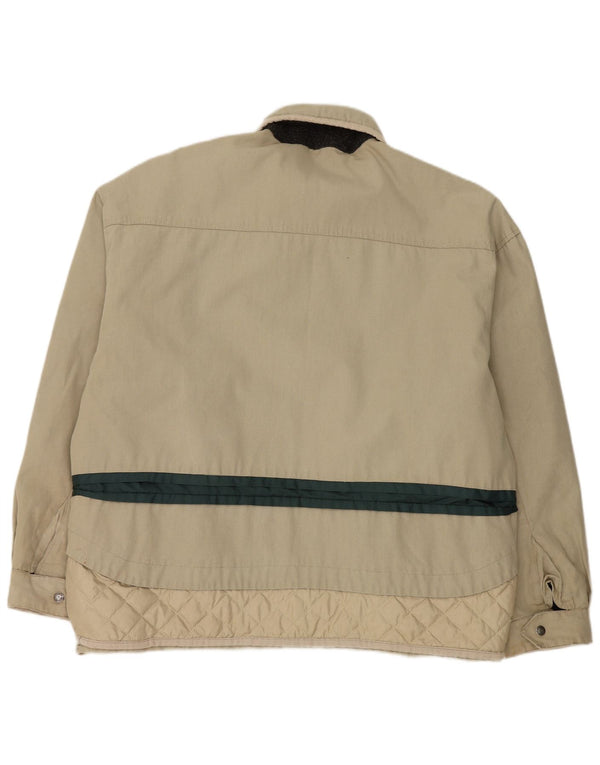 Giubbotto bomber vintage da uomo UK 42 XL Beige Colourblock