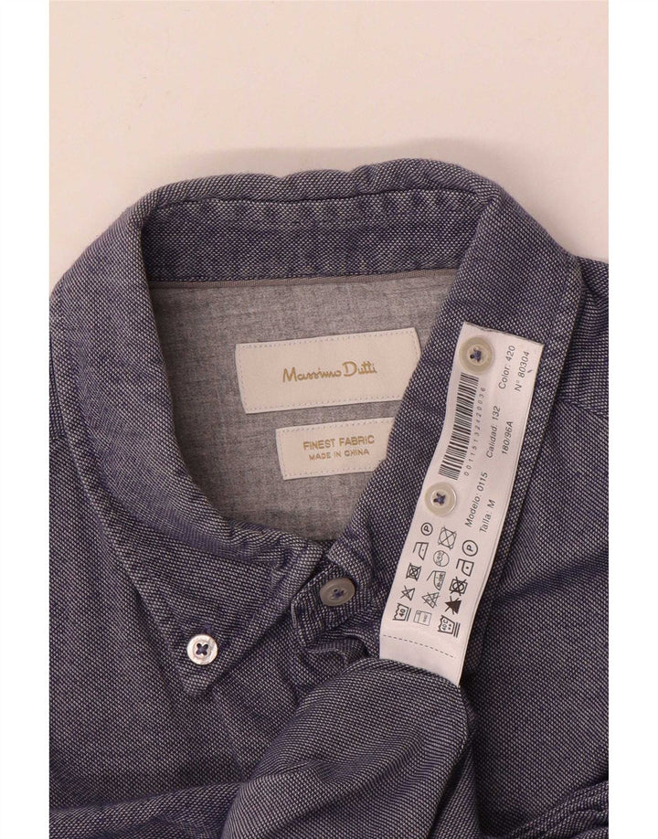 Massimo Dutti Camicia da uomo in cotone blu medio