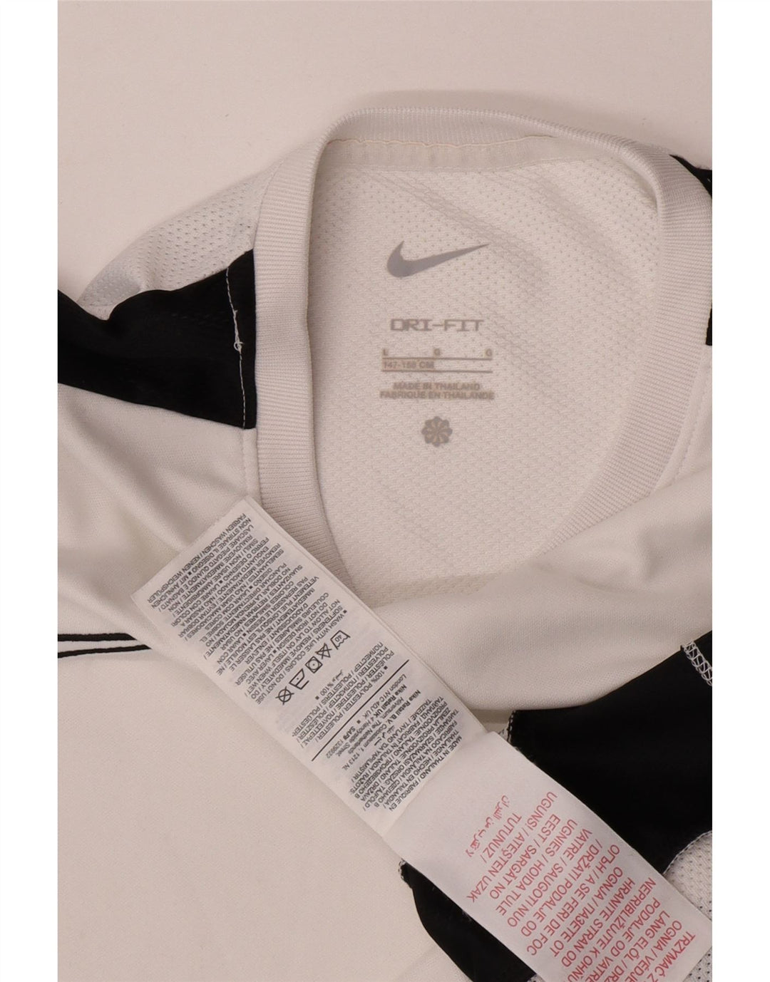 T-shirt da ragazzo Nike Dri Fit Top 12-13 anni Large in poliestere color block bianco