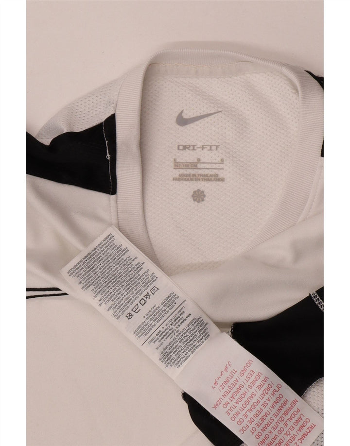 T-shirt da ragazzo Nike Dri Fit Top 12-13 anni Large in poliestere color block bianco