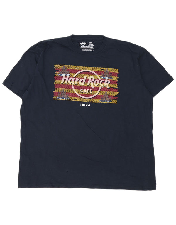 T-shirt grafica da uomo Ibiza Hard Rock Cafe 2XL cotone blu navy