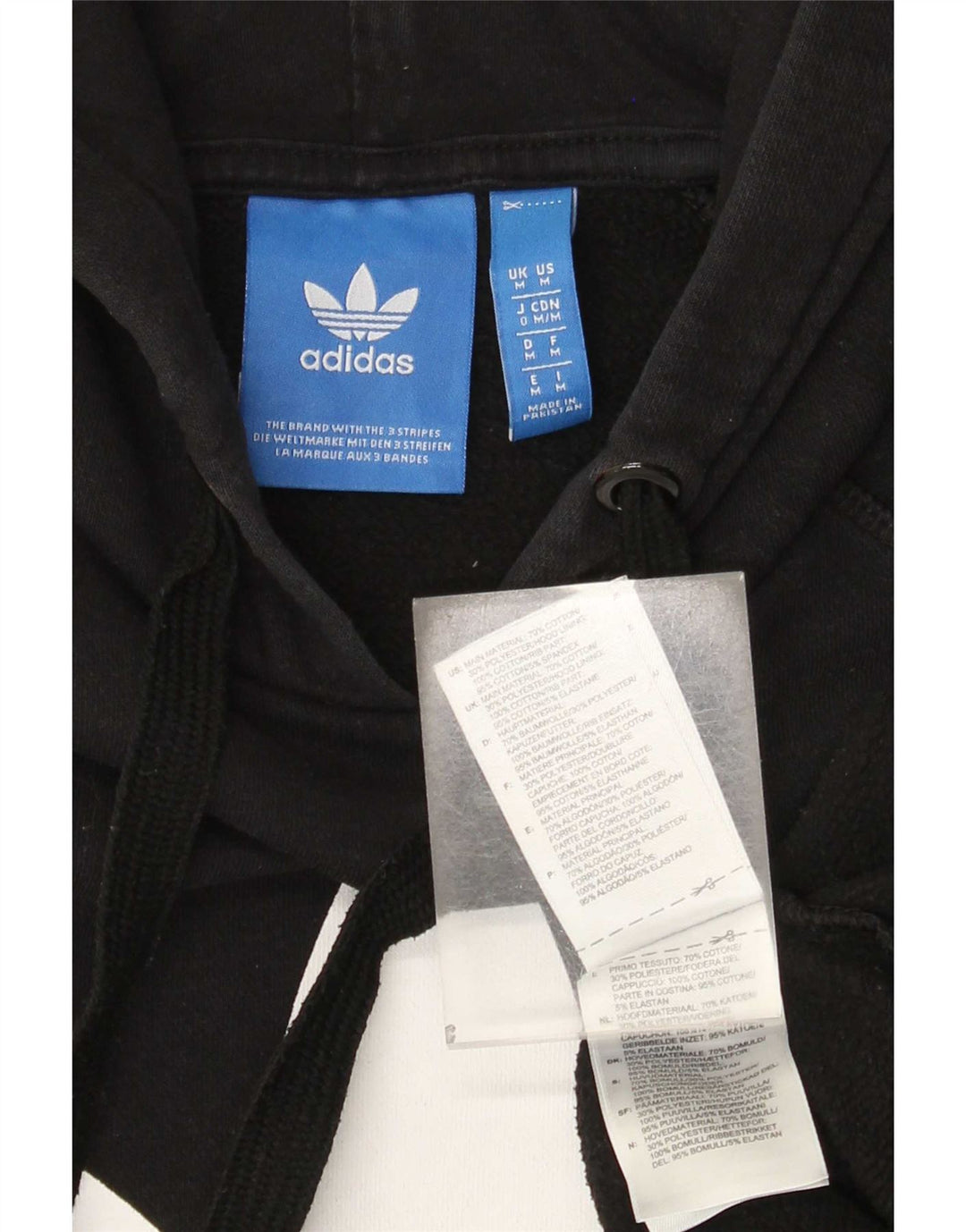 Felpa con cappuccio grafica da uomo Adidas, cotone medio nero