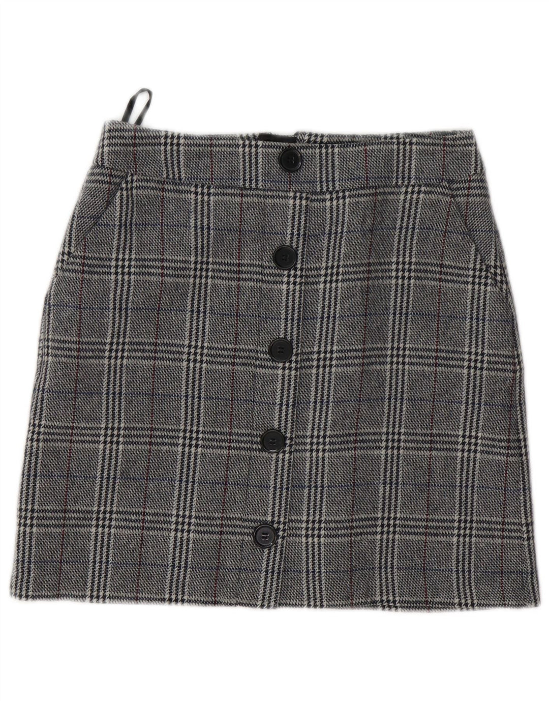 Minigonna da donna Marks & Spencer UK 8 piccola W28 acrilico pied de poule grigio