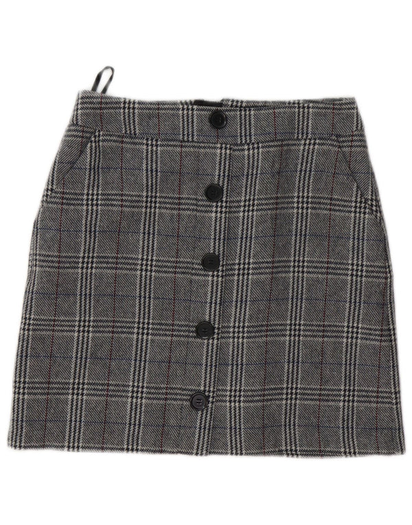 Minigonna da donna Marks & Spencer UK 8 piccola W28 acrilico pied de poule grigio