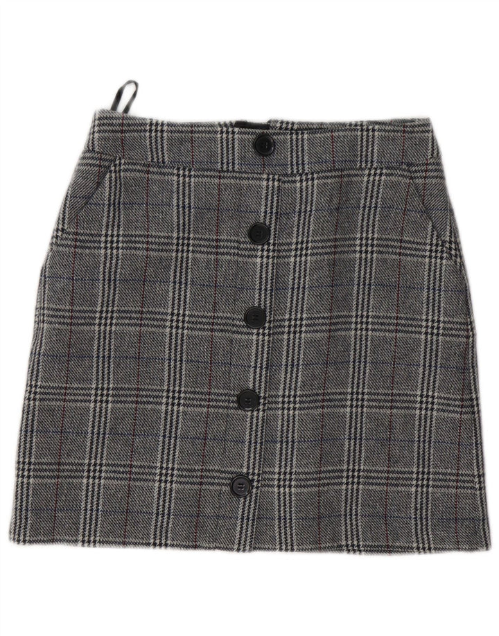 Minigonna da donna Marks & Spencer UK 8 piccola W28 acrilico pied de poule grigio