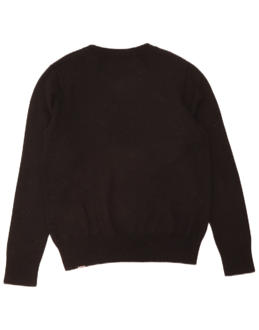 Maglione da donna con scollo a barca con grafica Superdry UK 12 lana nera media