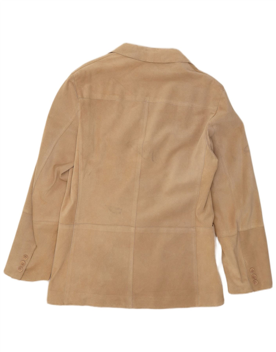 Giacca blazer da uomo in pelle scamosciata a 3 bottoni JJScott IT 52 XL in pelle beige