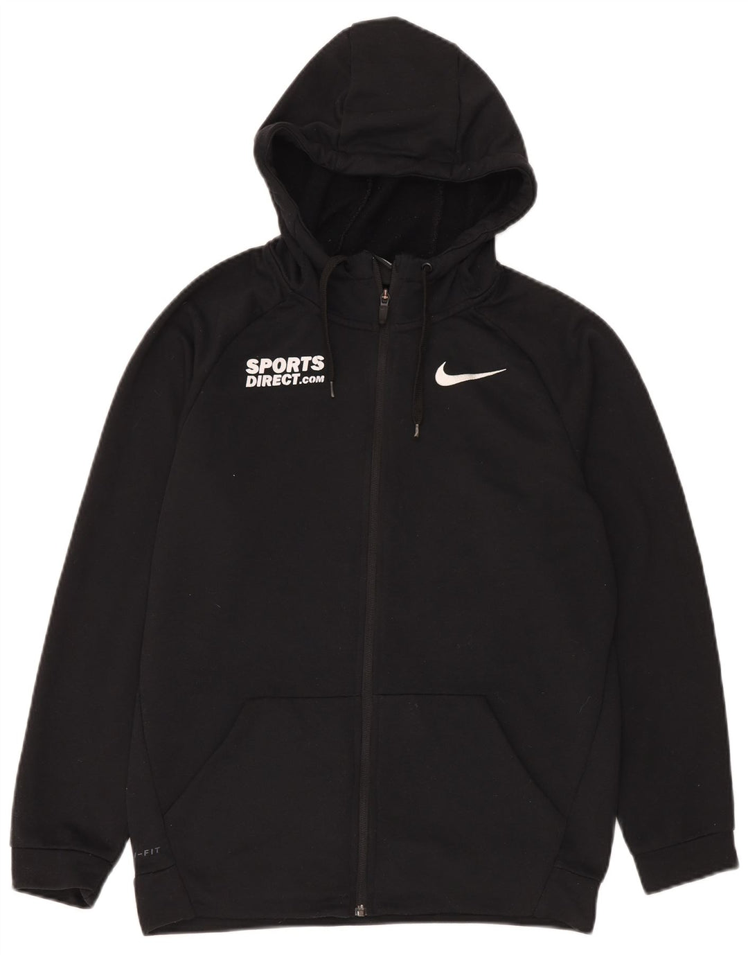 Felpa con cappuccio e zip grafica Nike Dri Fit da uomo piccola in poliestere nero