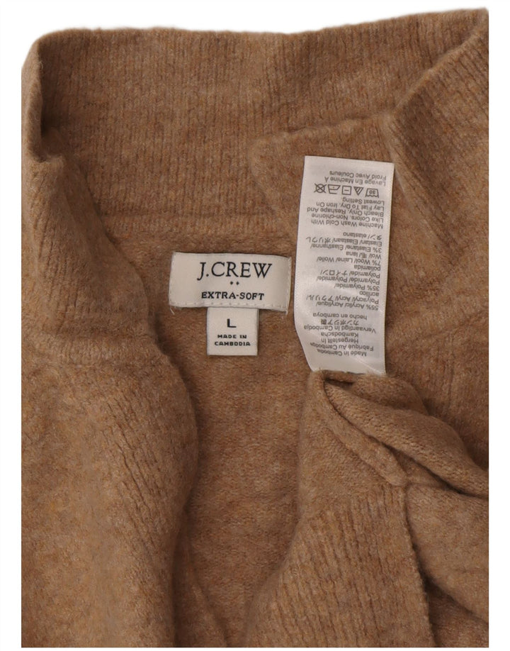 J. CREW Maglione oversize da donna con collo a polo oversize UK 16 Large Marrone
