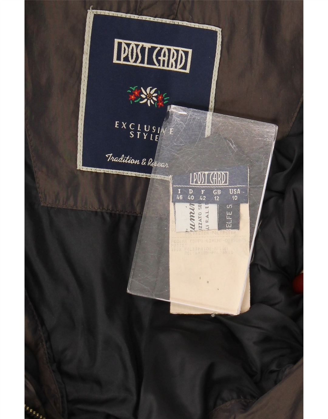 Giacca imbottita con cappuccio da donna Post Card UK 12 Poliammide marrone medio