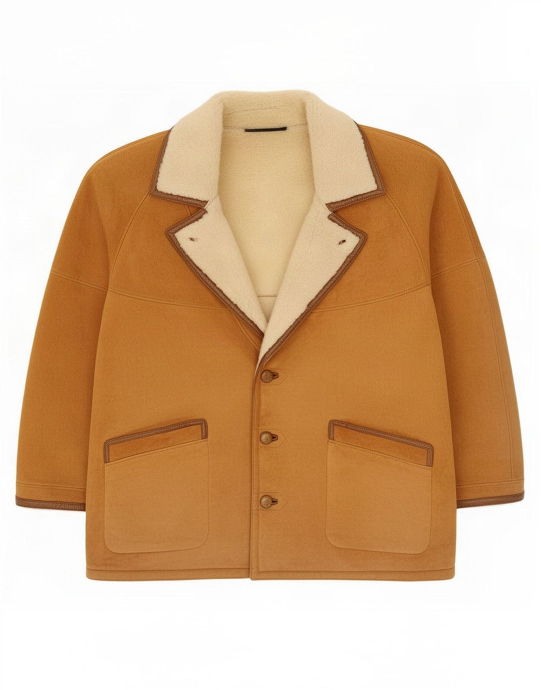 Giubbotto in shearling vintage da uomo IT 56 3XL Marrone