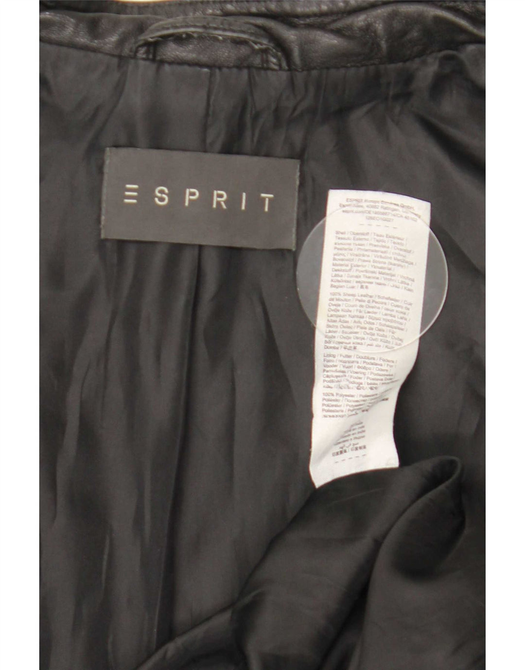 Giacca da corsa in pelle da donna Esprit UK 16 grande in pelle nera