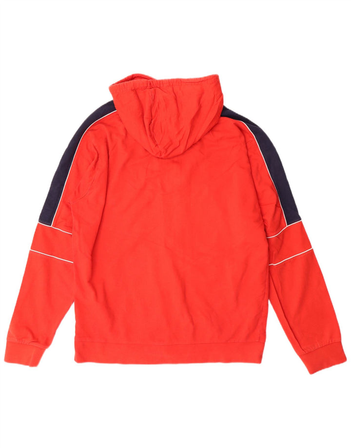 Maglione con cappuccio e zip grafica FILA Italia da uomo in cotone color block rosso medio