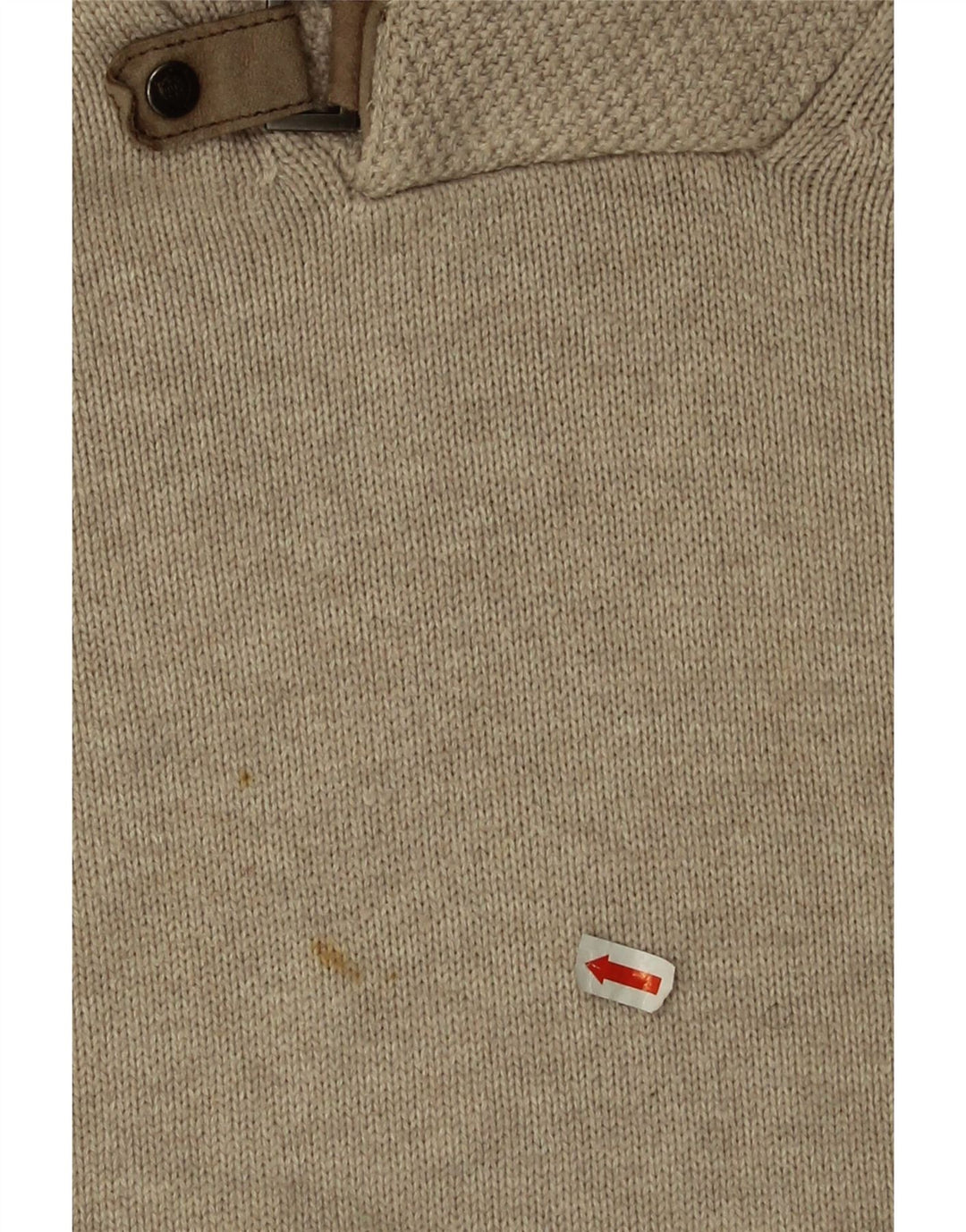 Massimo Dutti Maglione da uomo con collo a scialle grande in cotone beige