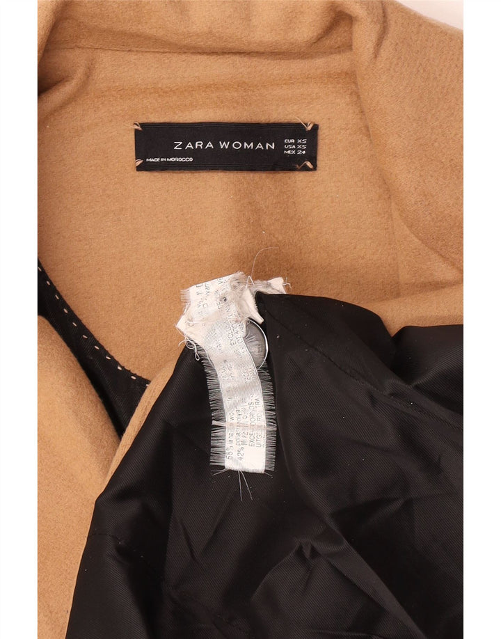 Cappotto Zara Donna UK 6 XS Beige Lana