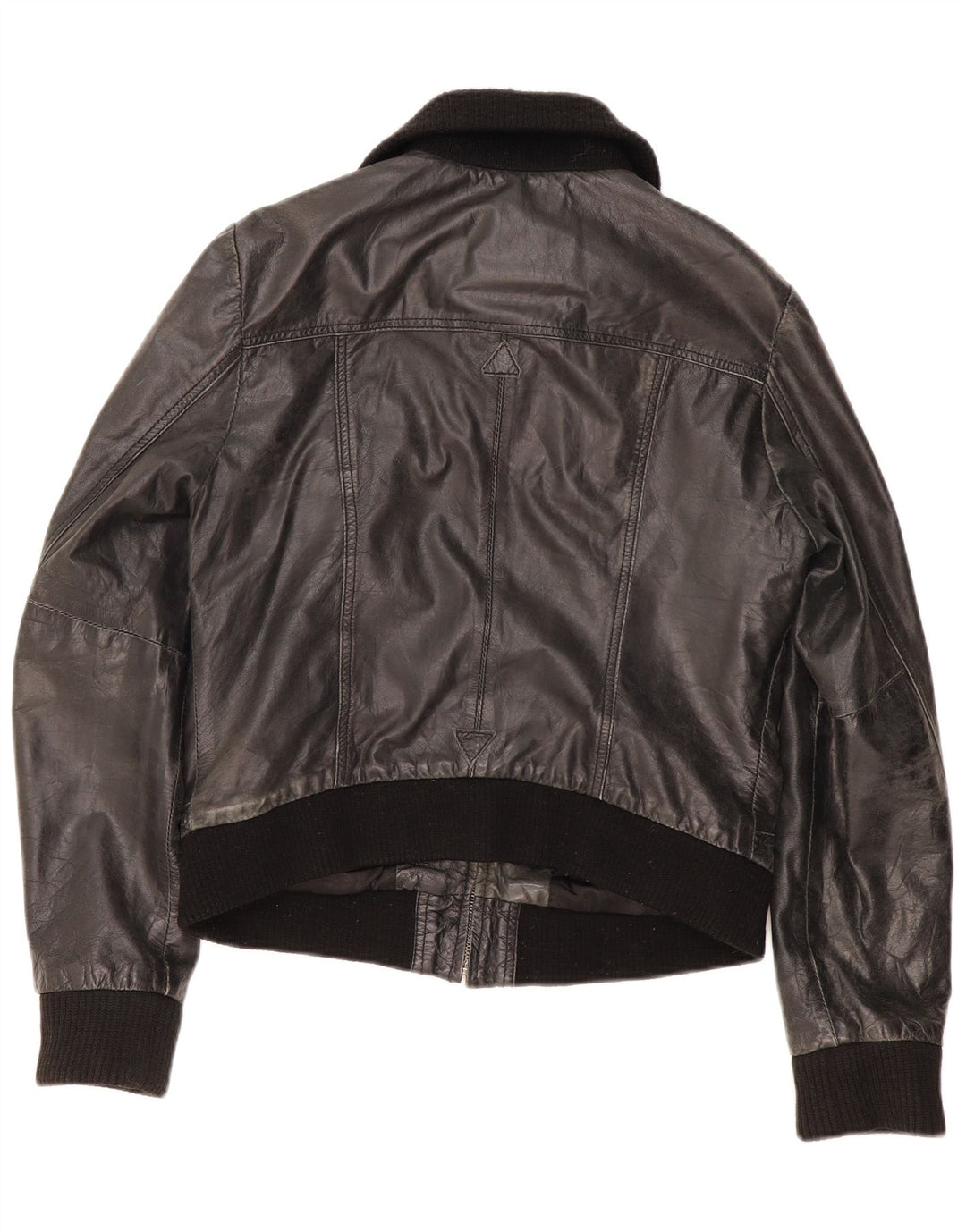 Giacca in pelle vintage da ragazzo 13-14 anni XL in pelle nera