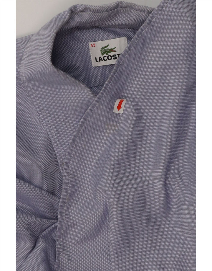 LACOSTE Mens Shirt Size 43 Large Blue Cotton