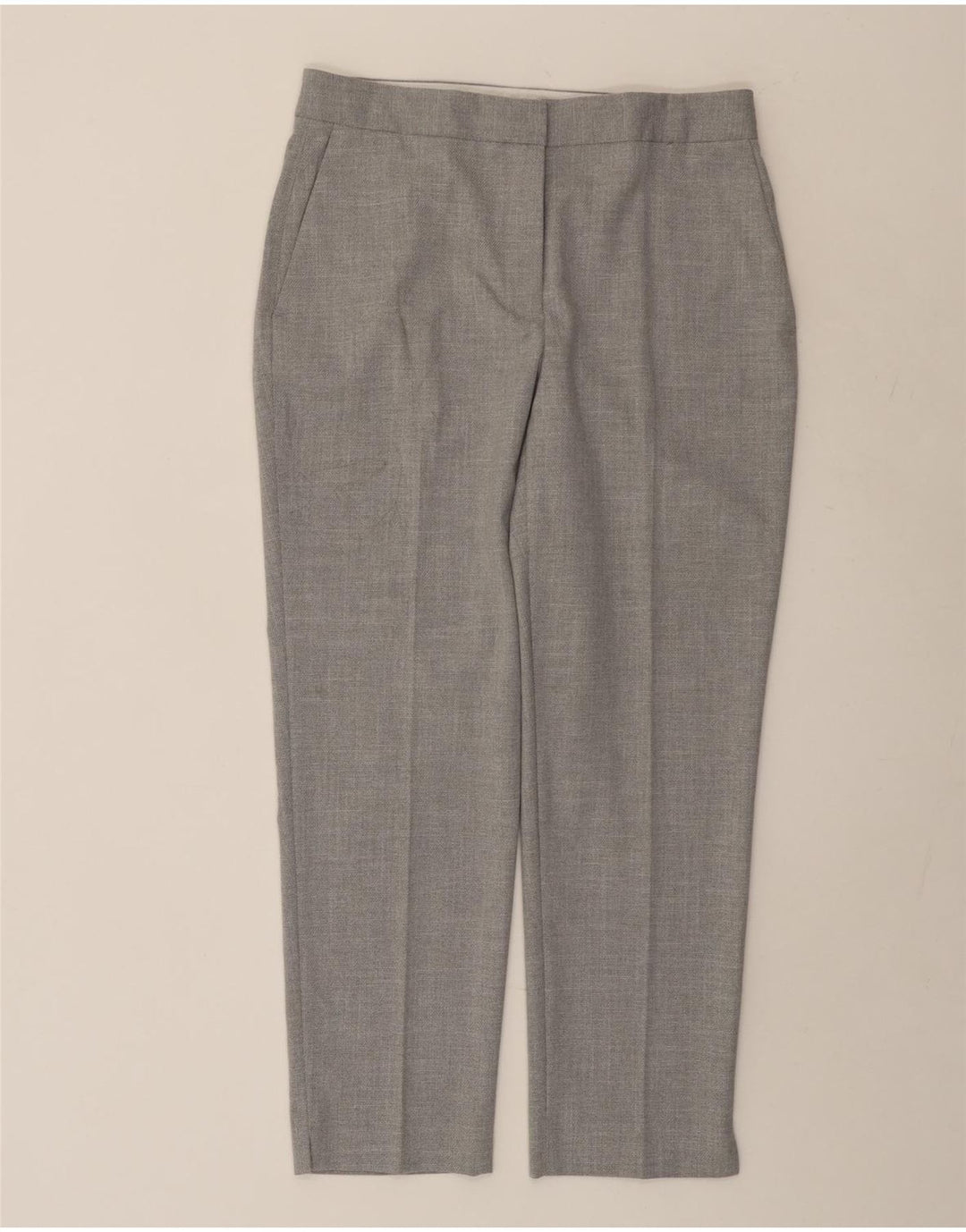 Pantaloni da abito dritti da donna ZARA EU 40 Medium W30 L26 Poliestere grigio