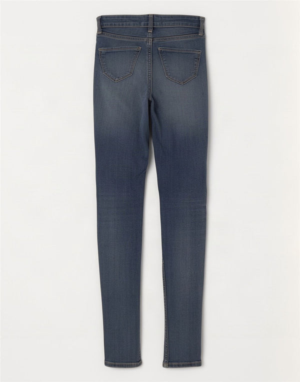 Jeans skinny Hollister da donna a vita alta effetto invecchiato US 0 XS W24 L25 Blu