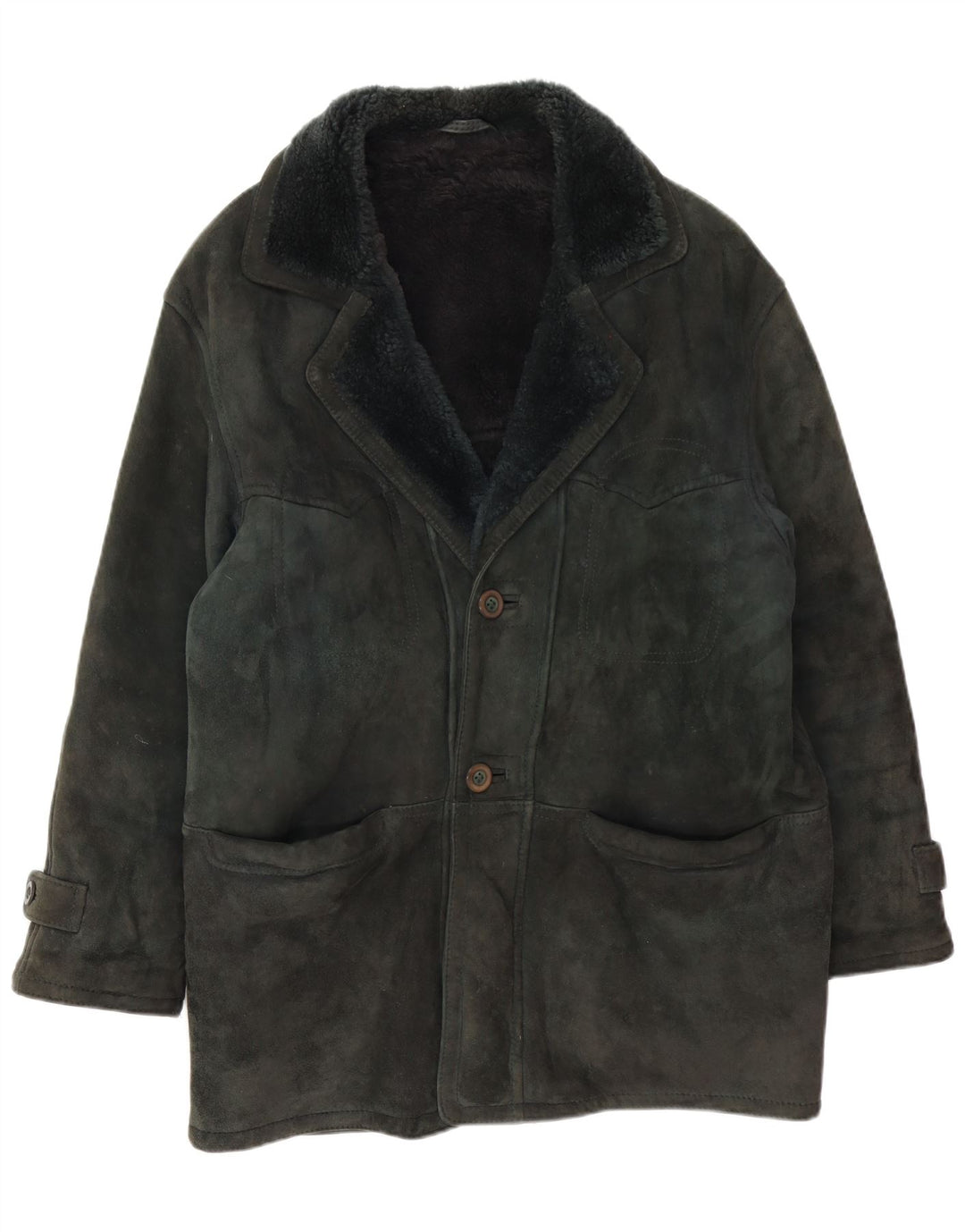 Giubbotto shearling vintage da uomo IT 48 verde medio