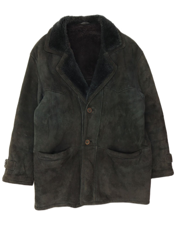 Giubbotto shearling vintage da uomo IT 48 verde medio