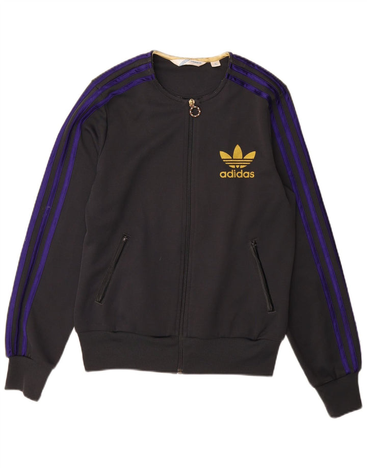 Giacca da ginnastica grafica ADIDAS per ragazze 11-12 anni in poliestere nero