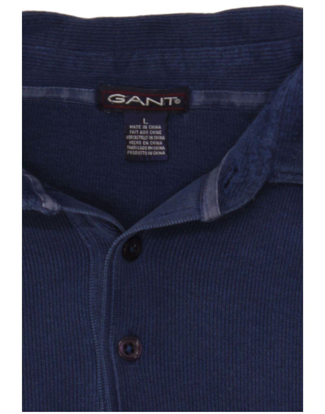 GANT Maglione da uomo con collo alto, grande, in cotone blu navy