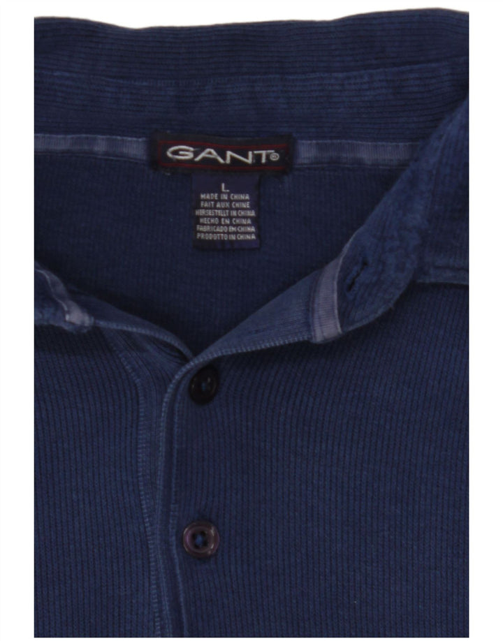 GANT Maglione da uomo con collo alto, grande, in cotone blu navy