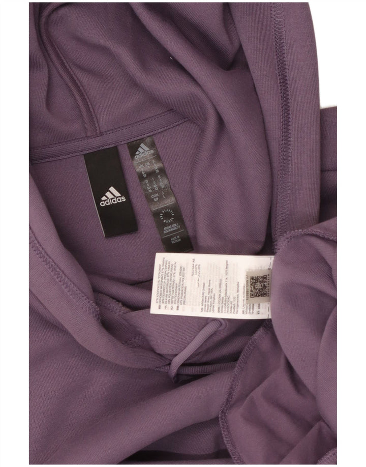 Maglione oversize con cappuccio da donna ADIDAS UK 8/10 piccolo cotone viola