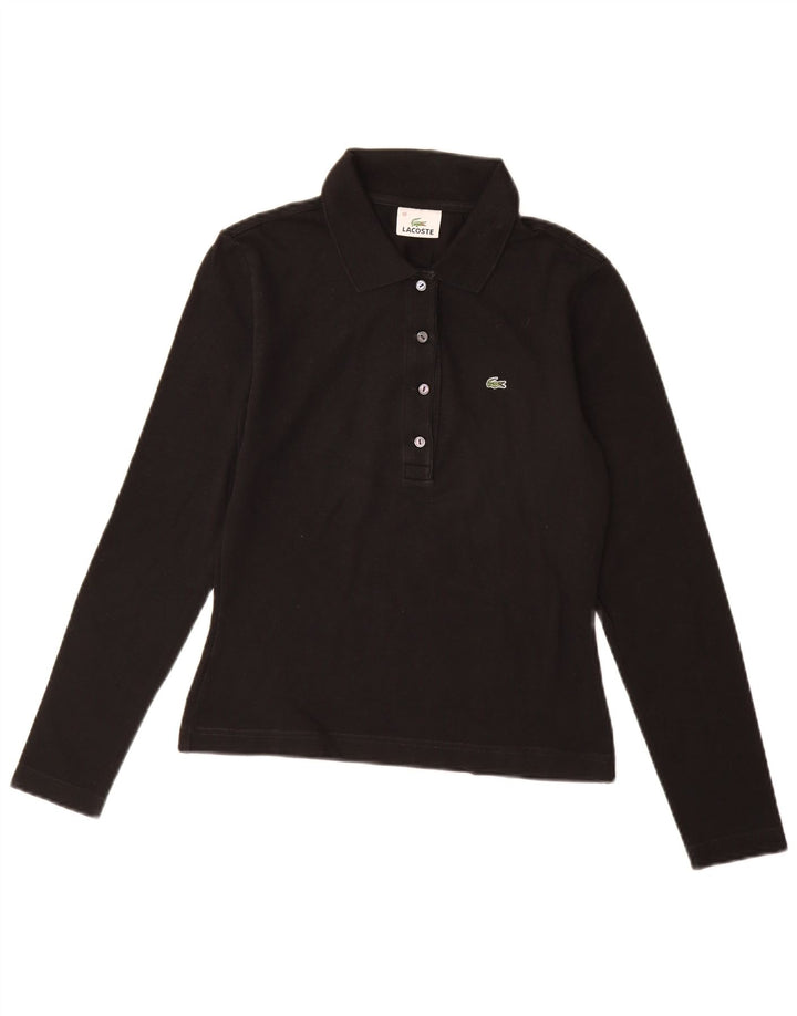 Polo da donna a maniche lunghe Lacoste taglia 40 media cotone nero