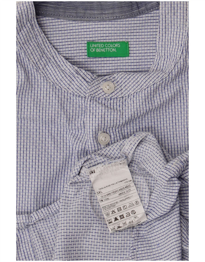 Camicia BENETTON Bambino 13-14 Anni 3XL Cotone Blu Check