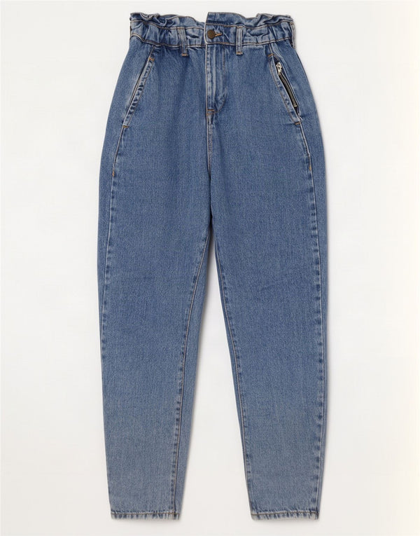 Jeans affusolati a vita alta corti da donna Zara EU 32 2XS W22 L25 cotone blu