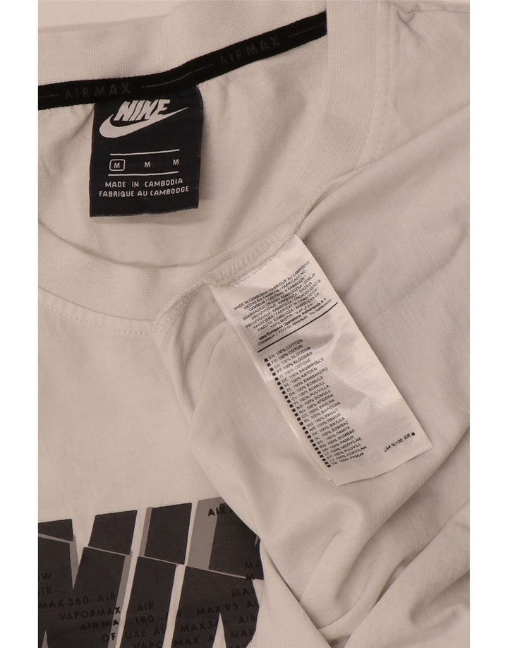 T-shirt grafica Nike Air Max da uomo, top in cotone bianco medio