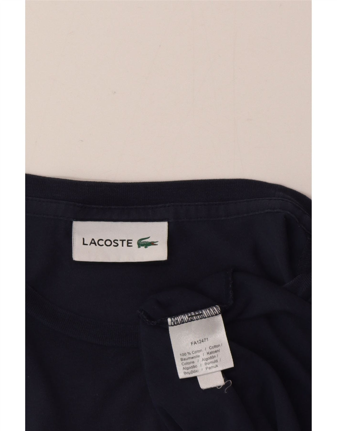 T-shirt da uomo Lacoste Top Large in cotone blu navy