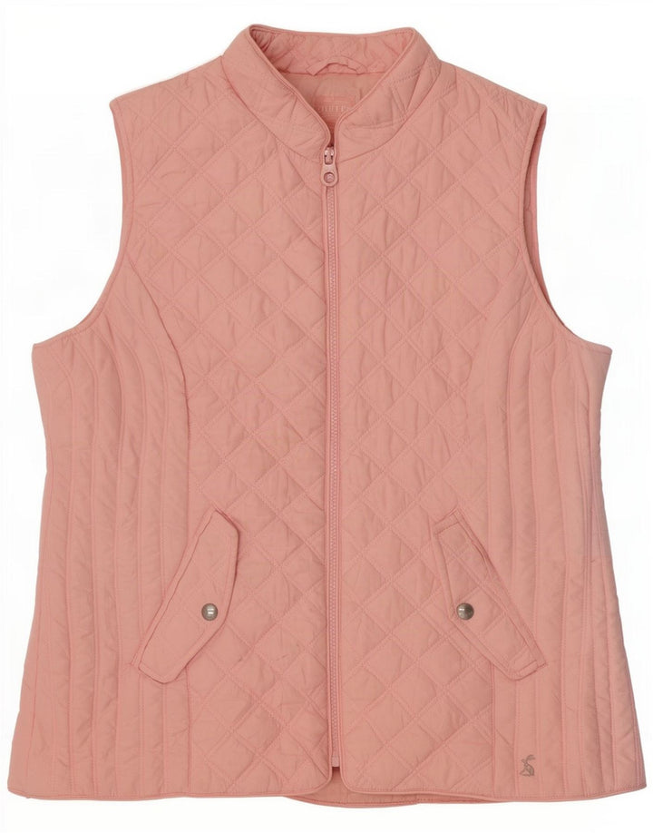 Gilet trapuntato da donna Joules UK 16 grande poliestere rosa
