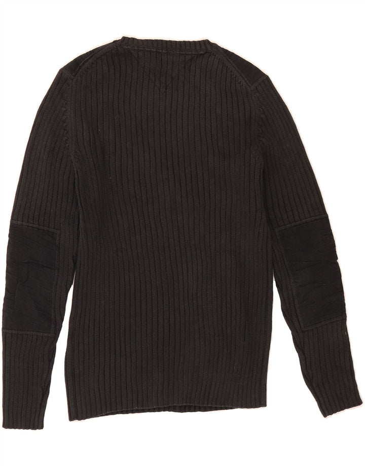 TOMMY HILFIGER Mens V-Neck Jumper Sweater Small Black Cotton Vintage Tommy Hilfiger and Second-Hand Tommy Hilfiger from Messina Hembry 