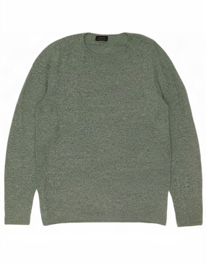 Maglione Zara da uomo con scollo a barca, grande verde screziato