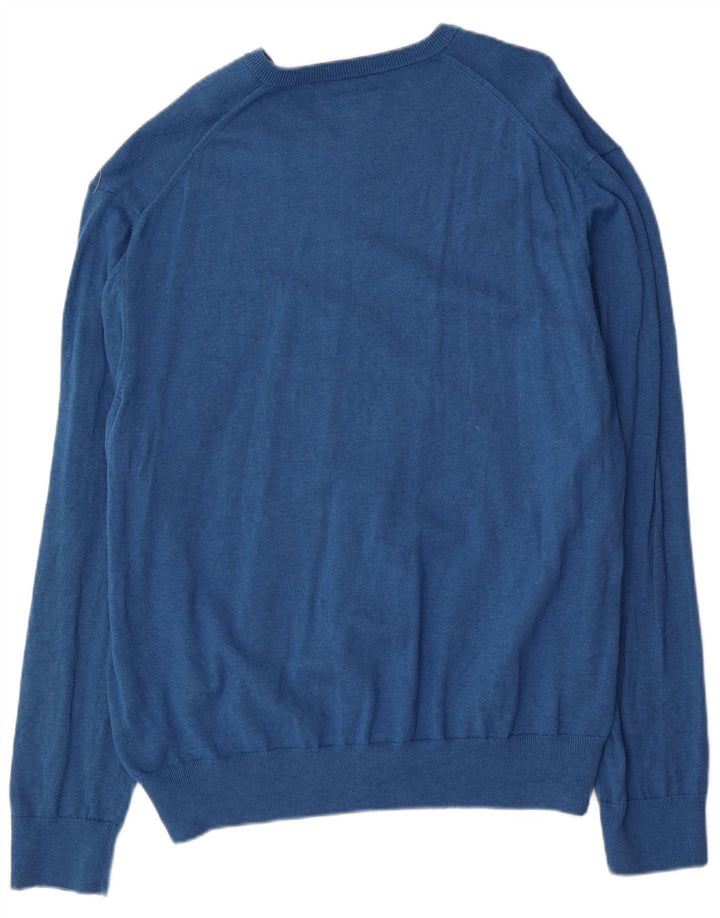 Maglione maglione con scollo a V da uomo Marks & Spencer 3XL cotone blu