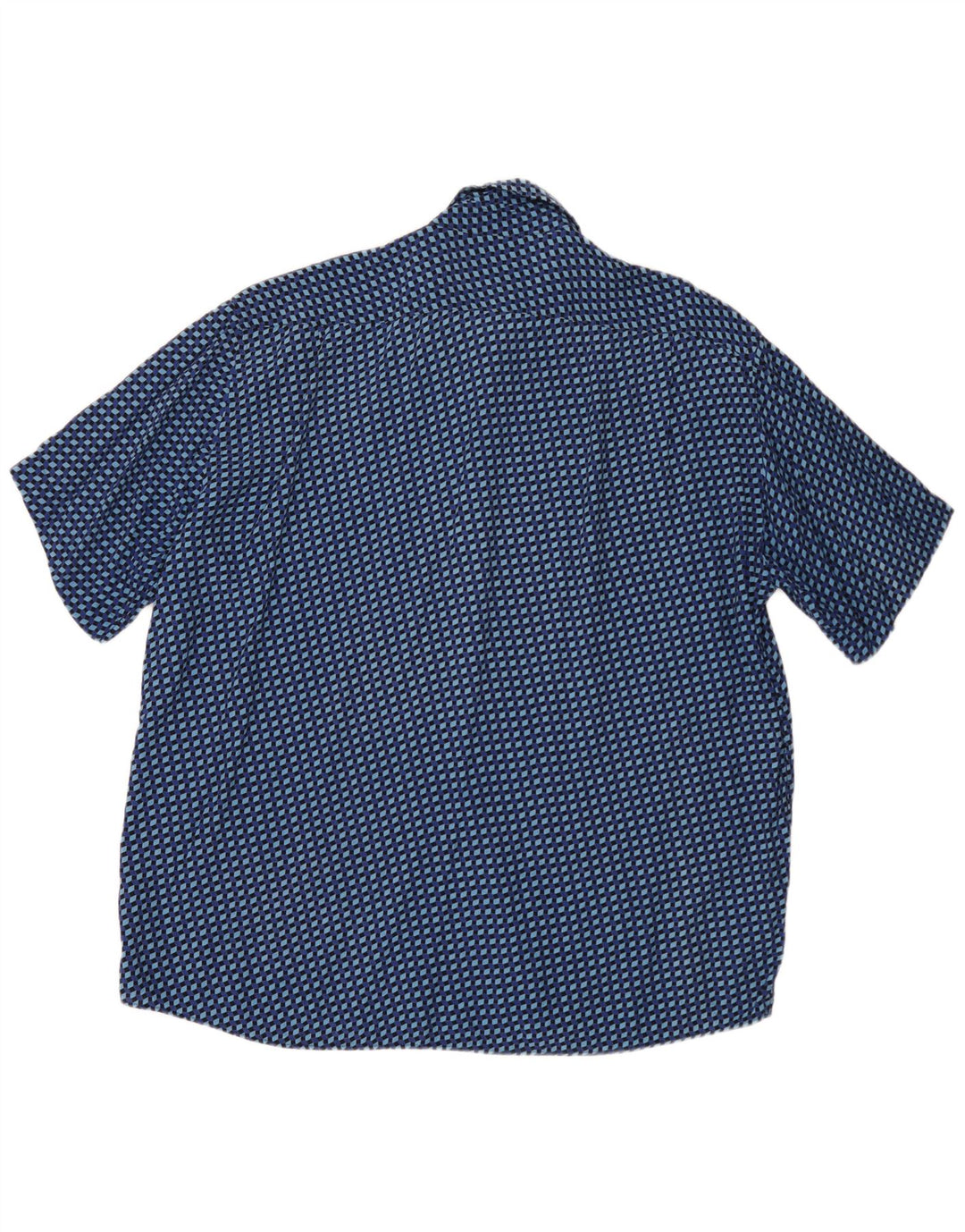 Camicia vintage da uomo a maniche corte 2XL blu geometrica
