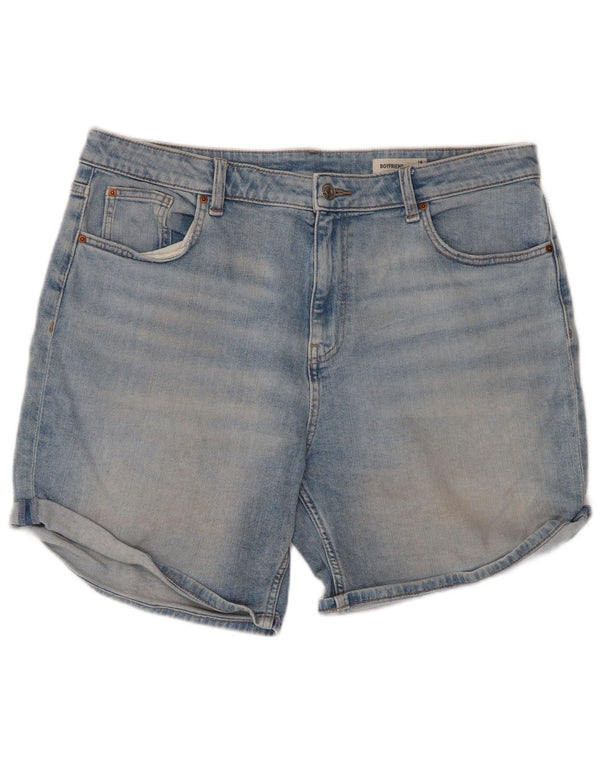 Pantaloncini di jeans Boyfriend da donna Marks & Spencer UK 16 Large W38 Blu