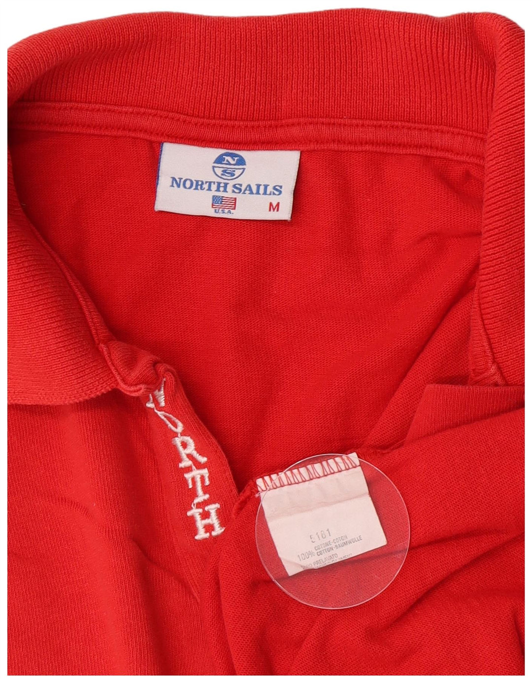 Polo da uomo a maniche lunghe North Sails in cotone rosso medio