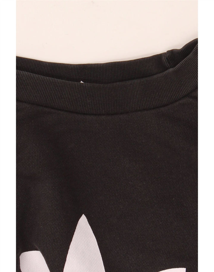 Felpa grafica da uomo Adidas Felpa media in cotone nero