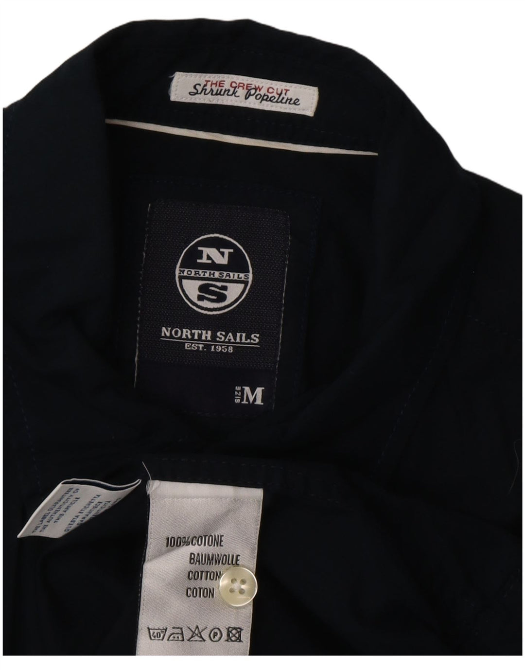 Camicia a maniche corte grafica da uomo North Sails in cotone blu navy medio