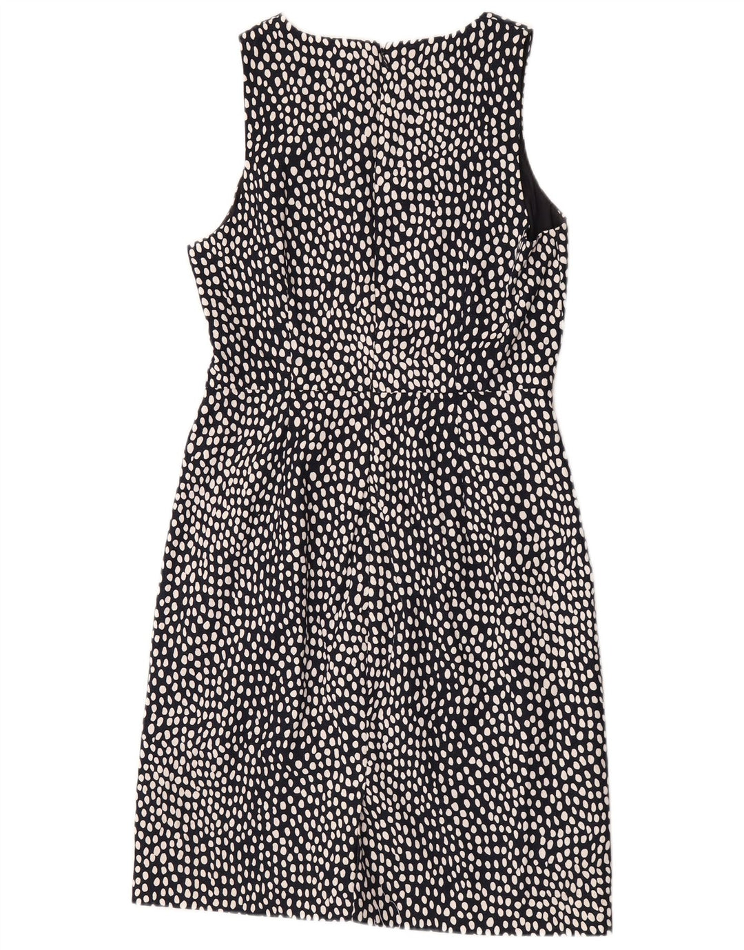 Abito tubino senza maniche da donna J. Crew US 8 cotone maculato nero medio