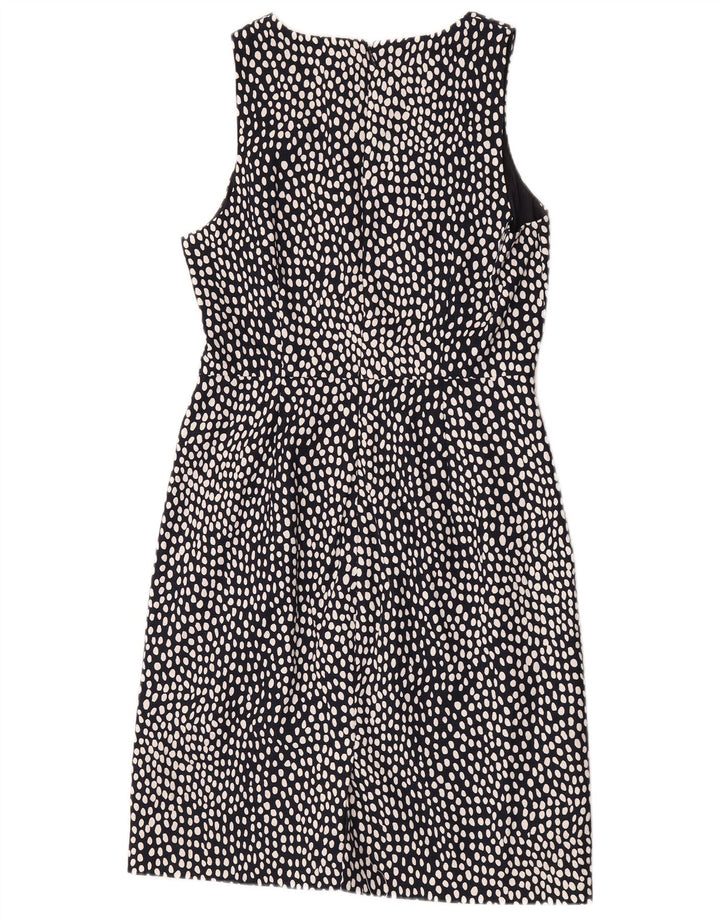 Abito tubino senza maniche da donna J. Crew US 8 cotone maculato nero medio