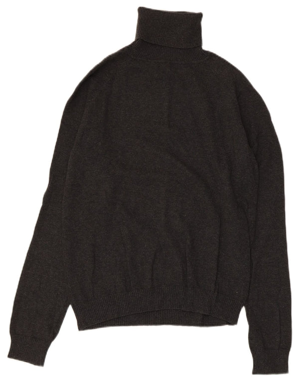 Maglione maglione collo alto da donna ZARA UK 18 XL cotone grigio