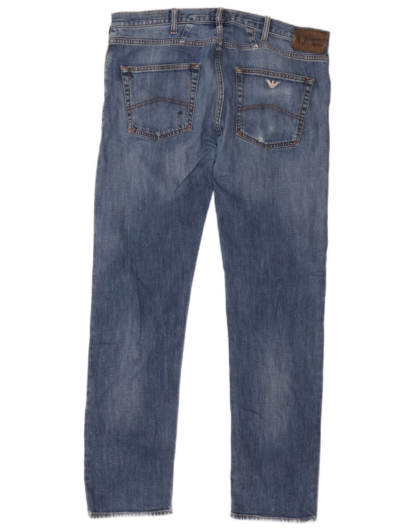 Armani Uomo J45 Jeans dritti regolari W38 L34 Cotone blu