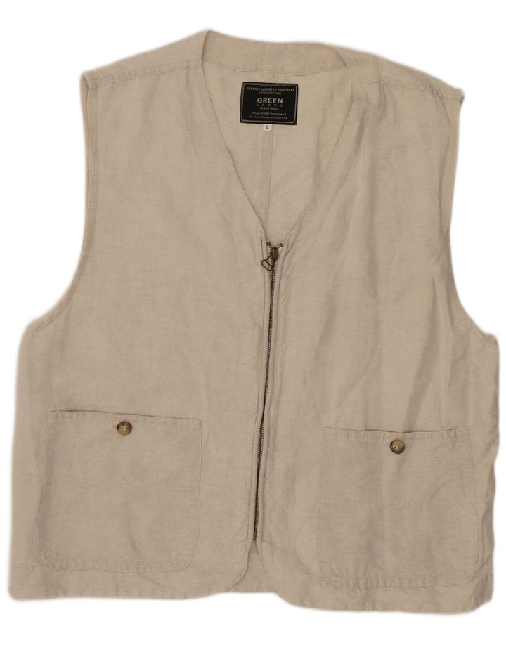 Gilet vintage da uomo grande beige